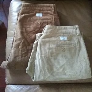 Two pairs of corduroy pants.